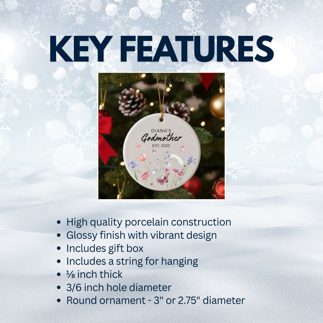 Personalized Godmother Ceramic Ornament