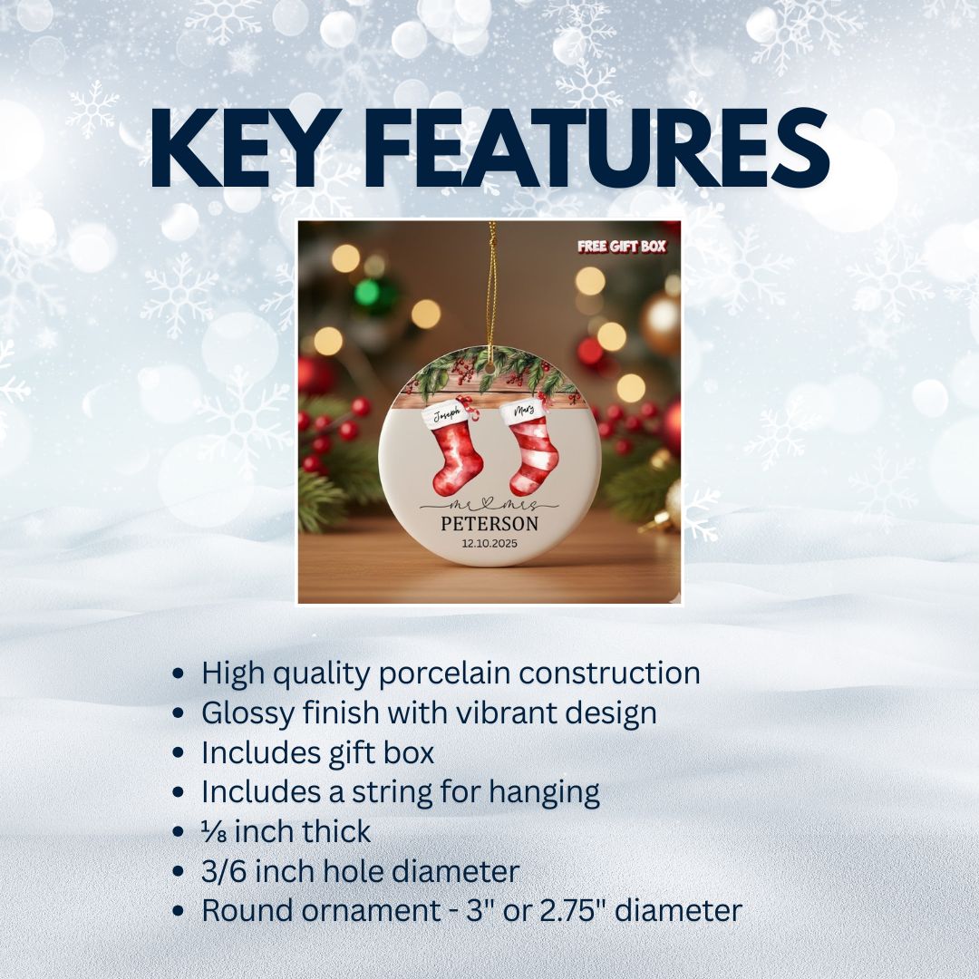 Personalized Mr & Mrs Keepsake Ceramic Ornament