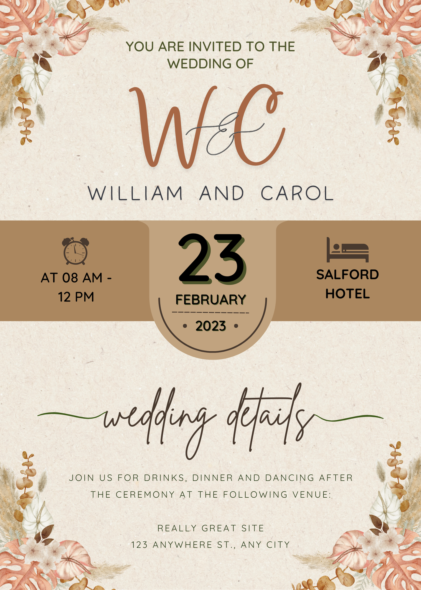 Boho Wedding Invitation Canva Bundle with Video Invite – Editable Templates