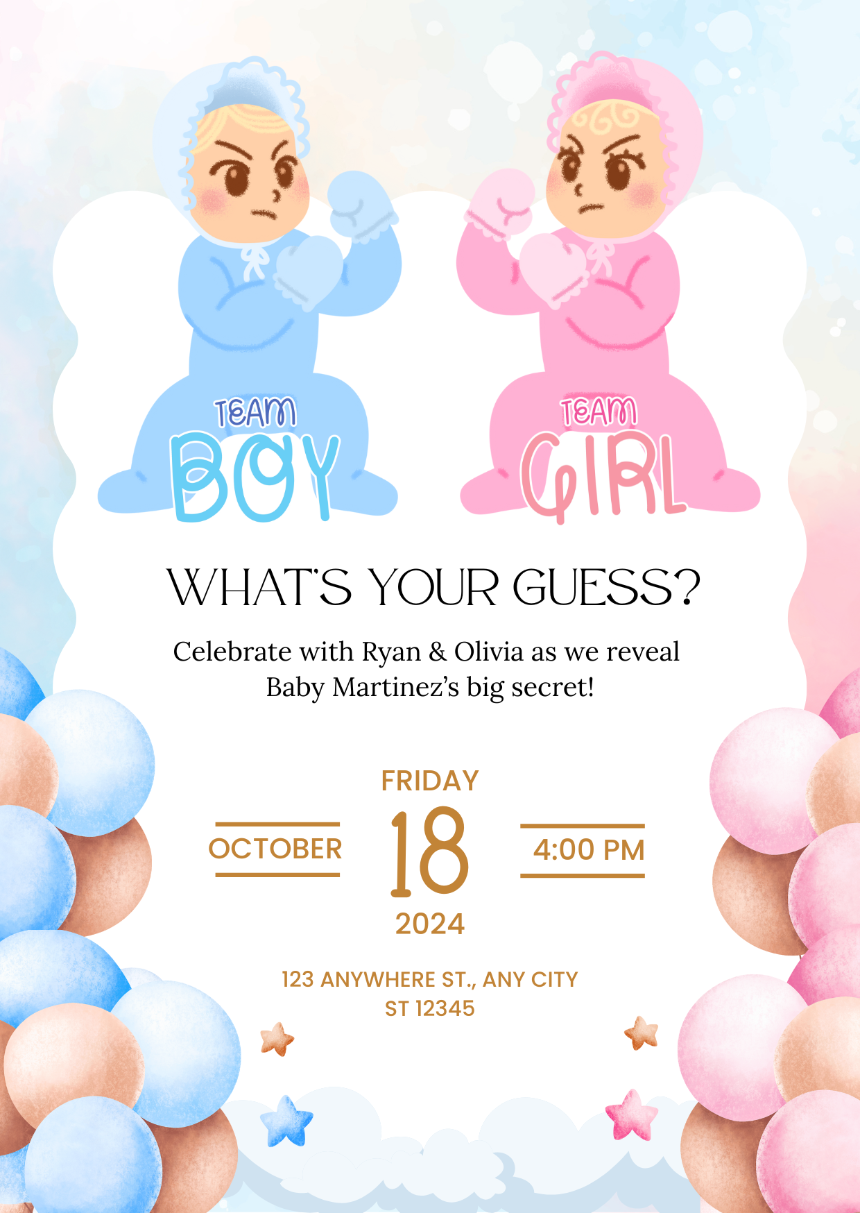 Gender Reveal Invitation Templates | Baby Reveal
