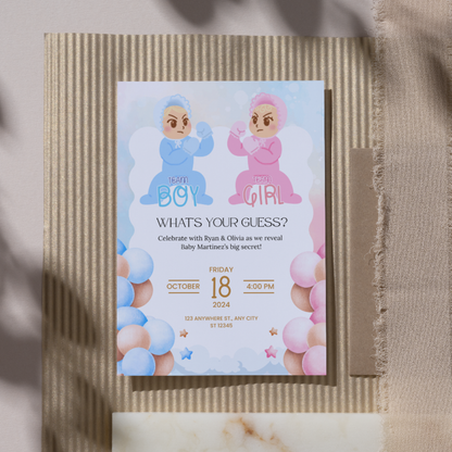 Gender Reveal Invitation Templates | Baby Reveal