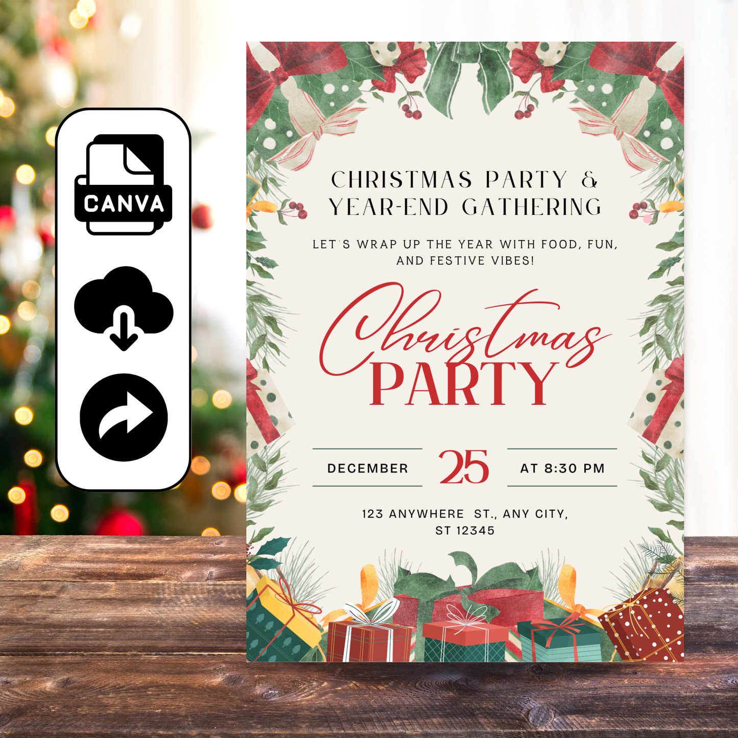 Editable Holiday Celebration Invitation Template