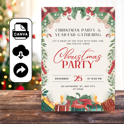 Editable Holiday Celebration Invitation Template
