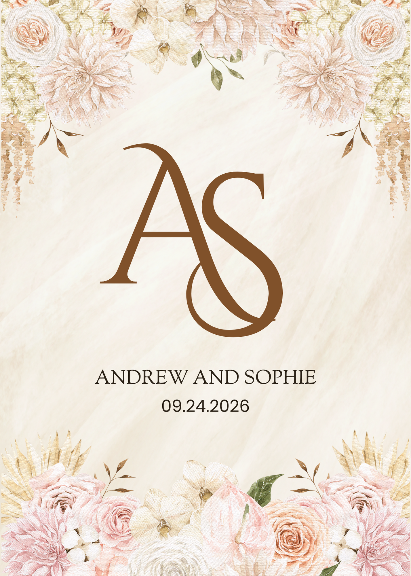 Boho Aesthetic Wedding Canva Bundle – Digital Invite Set with Video Invitation