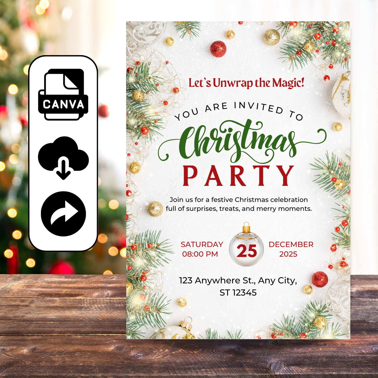 Editable Cozy Christmas Party Invitation Template