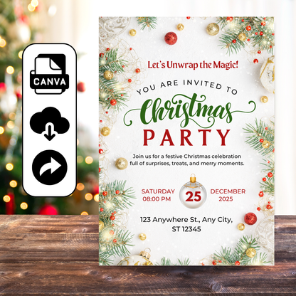 Editable Cozy Christmas Party Invitation Template