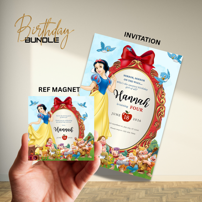 Royal Princess Birthday Invitation and Magnet Bundle