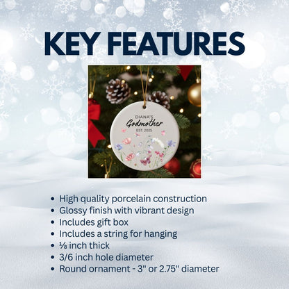 Personalized Godmother Ceramic Ornament