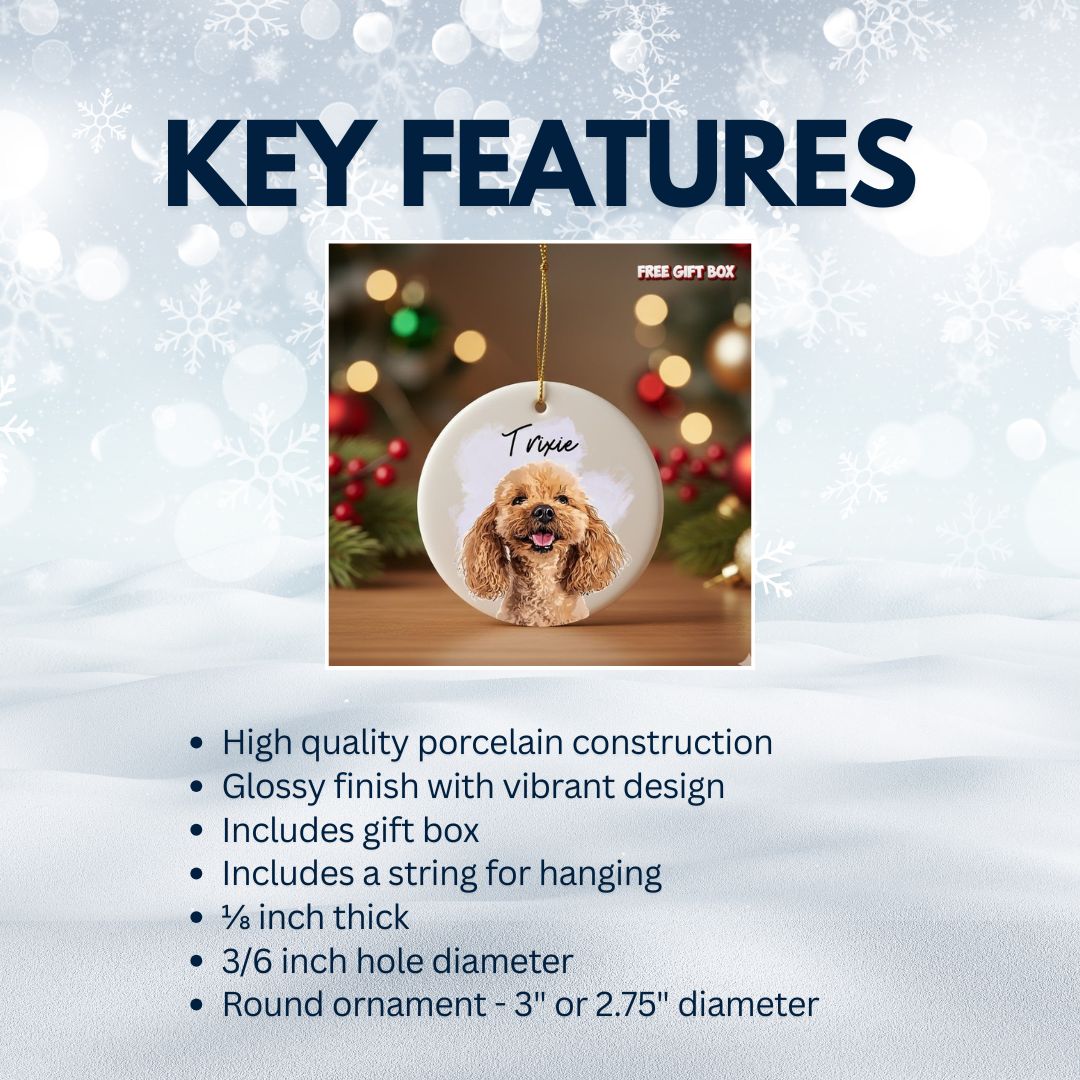 Personalized Photo Pet Ceramic Ornament