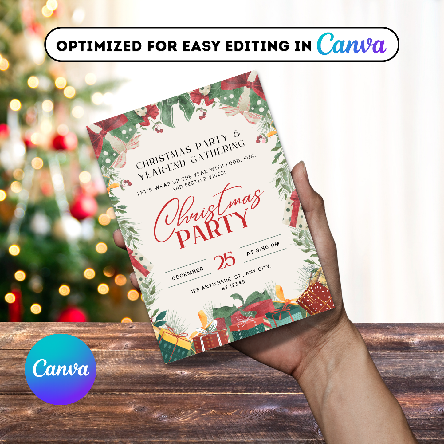 Editable Holiday Celebration Invitation Template