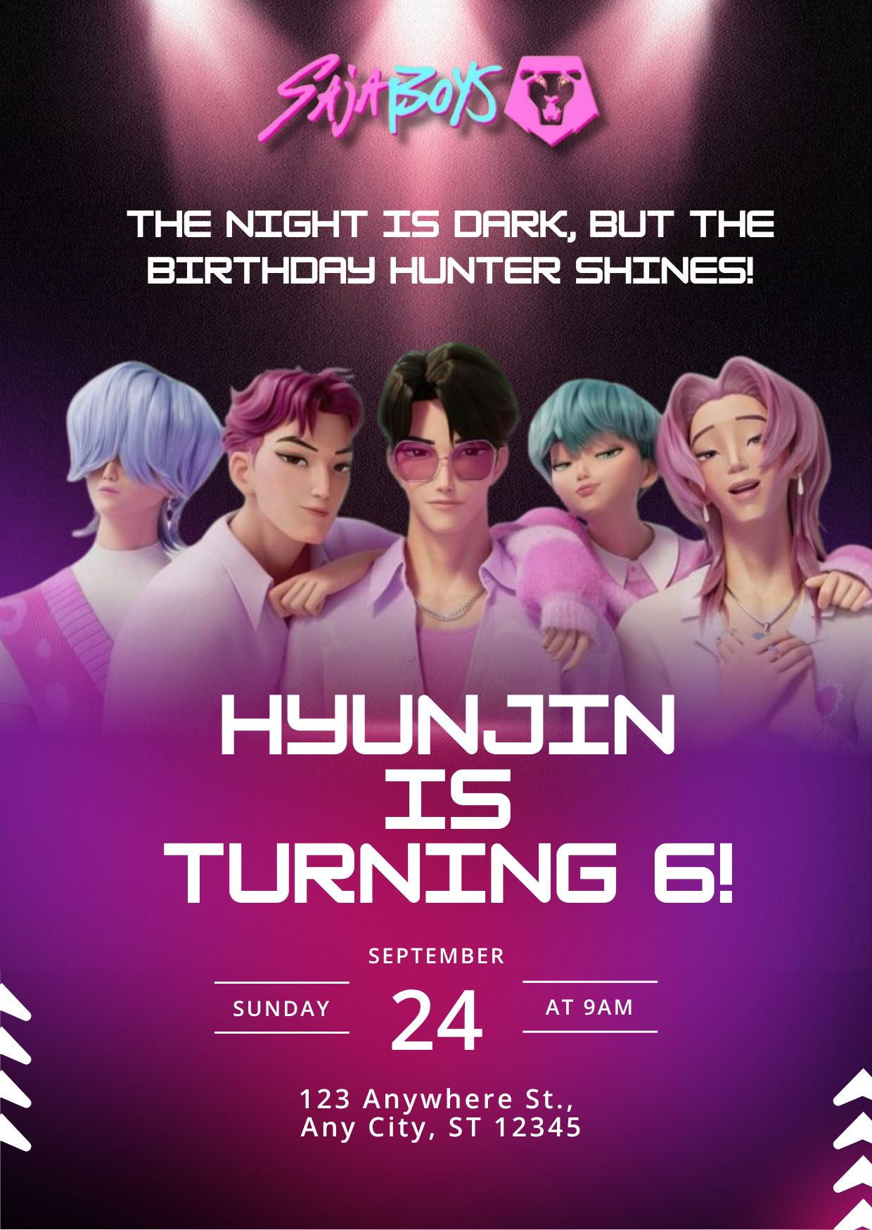 Saja Boys Group Birthday Invitation Template