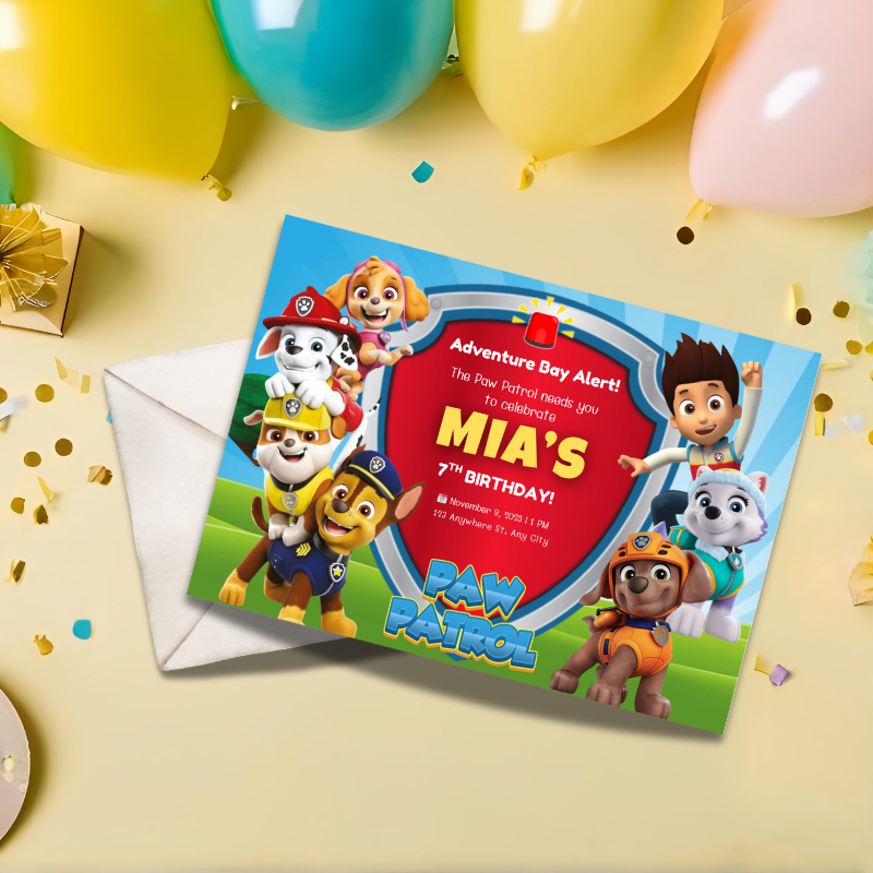 Rescue Team Birthday Invitation – Cute & Customizable Party Invitation