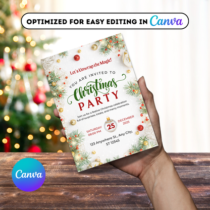 Editable Cozy Christmas Party Invitation Template