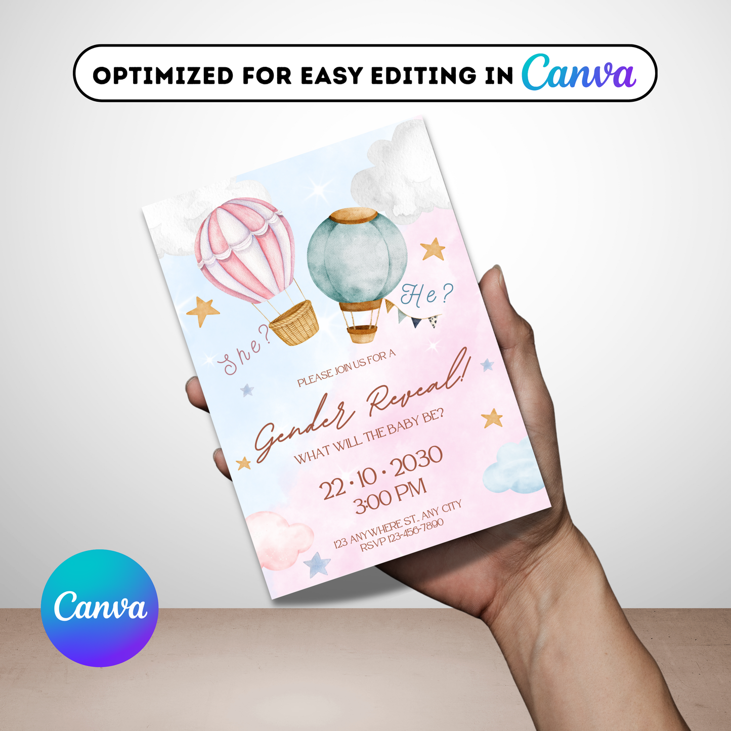 Cute Gender Reveal Invitations | Editable Templates