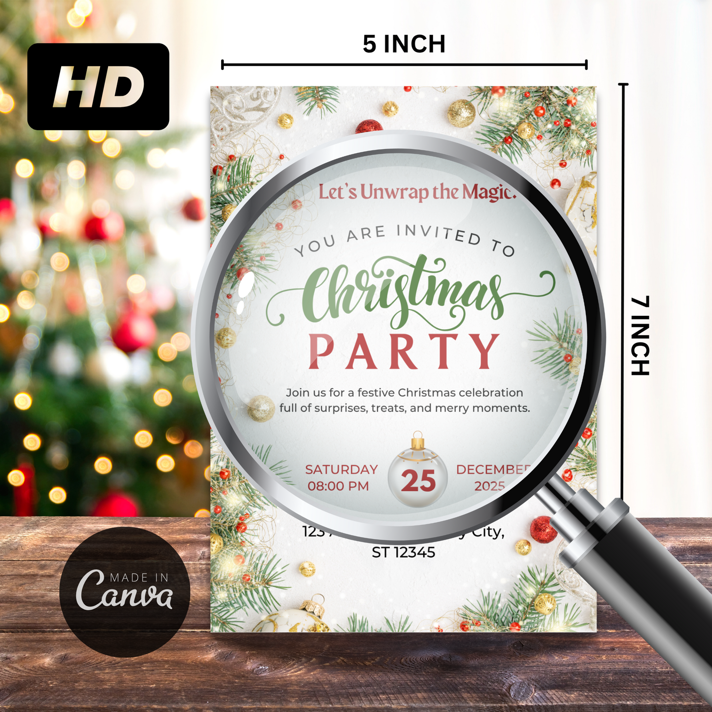 Editable Cozy Christmas Party Invitation Template