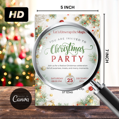 Editable Cozy Christmas Party Invitation Template