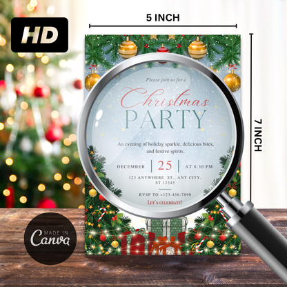 Editable Winter Christmas Invitation Template