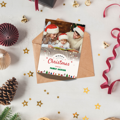 Personalized Family Christmas Card – Custom Holiday Photo Greeting