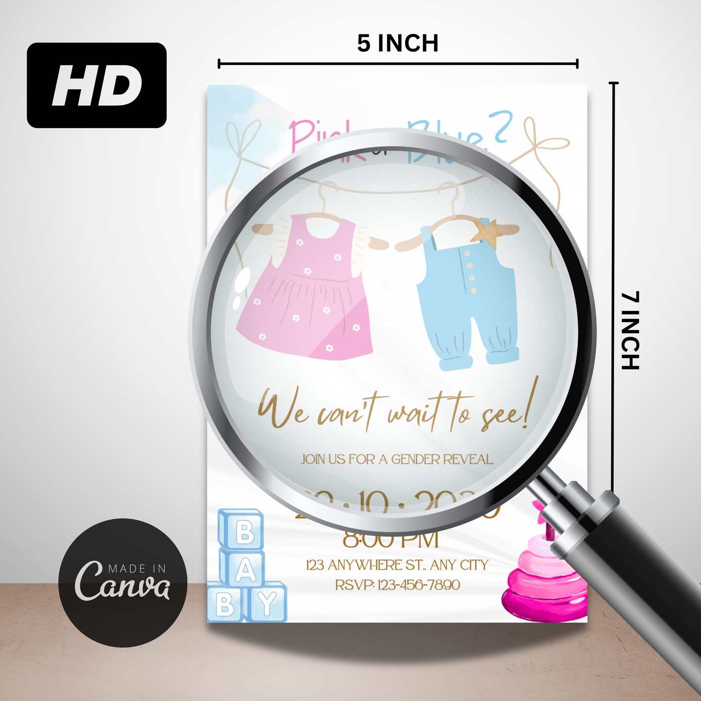 Gender Reveal Party Invitations | Printable Invite