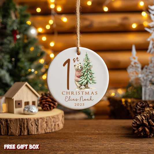 Personalized Baby Christmas Ceramic Ornament