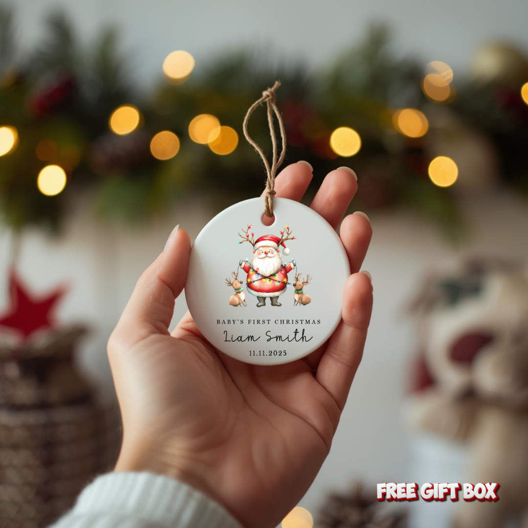 Personalized Baby’s First Christmas Ceramic Ornament