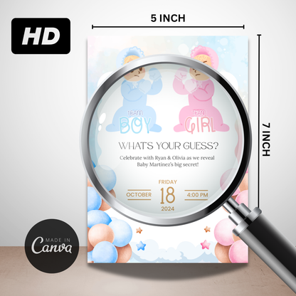 Gender Reveal Invitation Templates | Baby Reveal