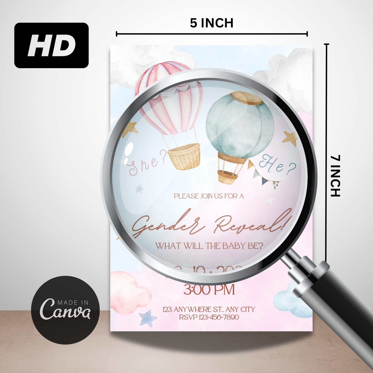 Cute Gender Reveal Invitations | Editable Templates