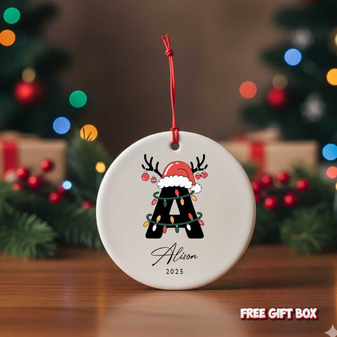 Personalized Letter Name Ceramic Ornaments