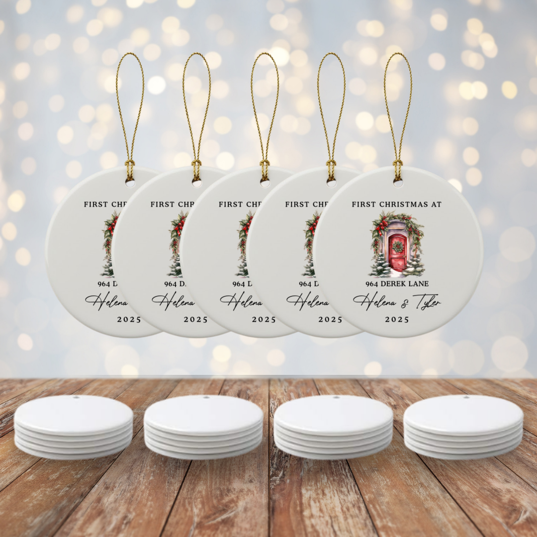 Personalized New Home Ceramic Ornament