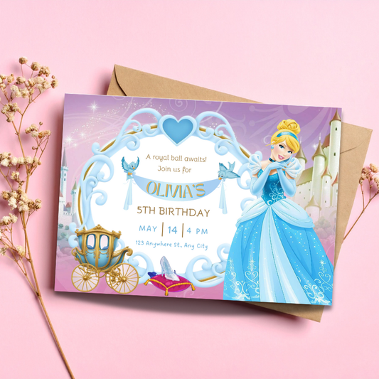 Cinderella Birthday Invite | Fairytale Princess Party Invitation