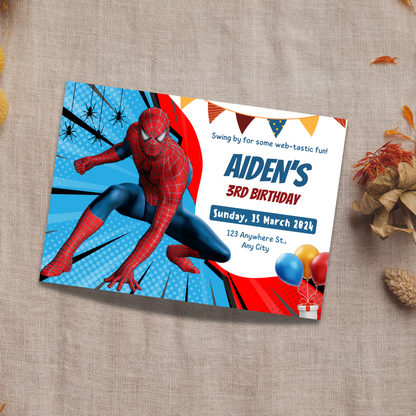 Editable Superhero Invitation | Spiderman-Inspired Party Template | Boys Birthday Download