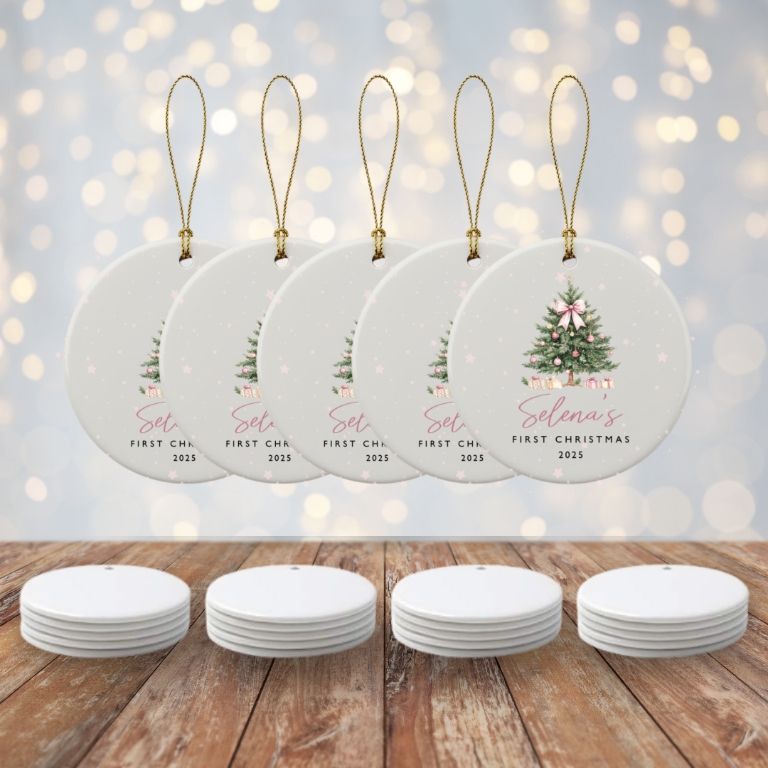 Personalized Baby Shower Ceramic Ornament