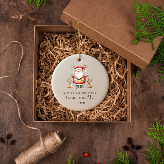 Personalized Baby’s First Christmas Ceramic Ornament