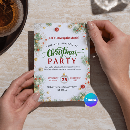 Editable Cozy Christmas Party Invitation Template