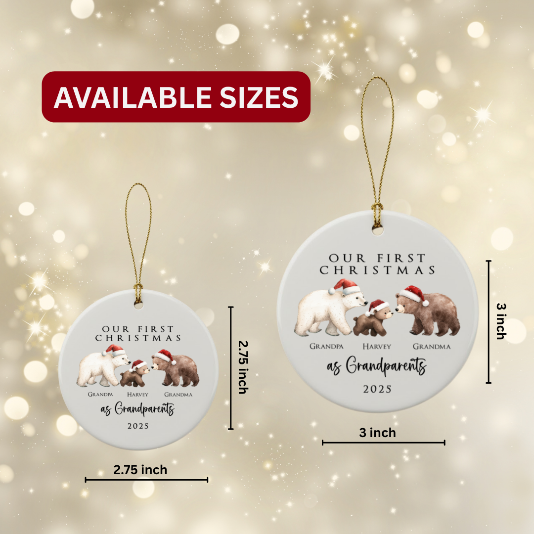 Personalized Grandparents Ceramic Ornament