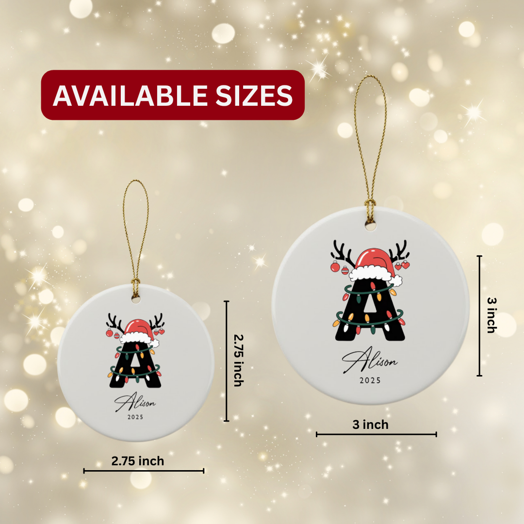 Personalized Letter Name Ceramic Ornaments