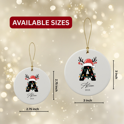Personalized Letter Name Ceramic Ornaments