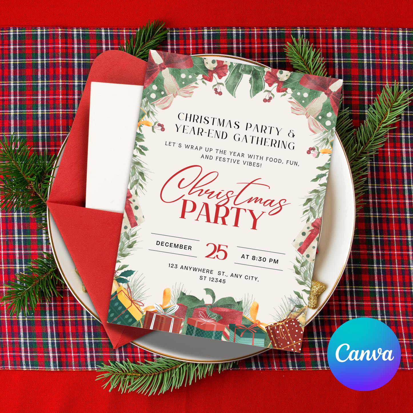 Editable Holiday Celebration Invitation Template