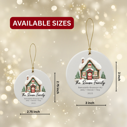 Personalized Family Christmas Ceramic Ornament