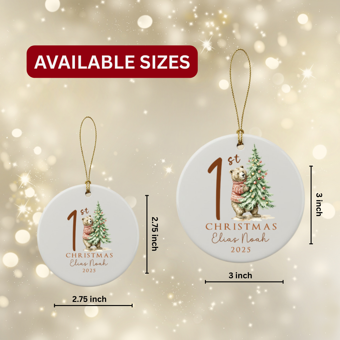 Personalized Baby Christmas Ceramic Ornament