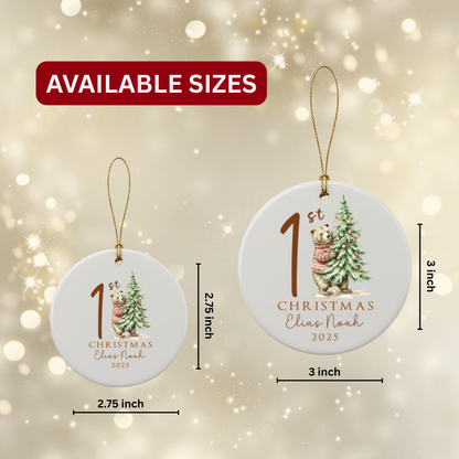 Personalized Baby Christmas Ceramic Ornament