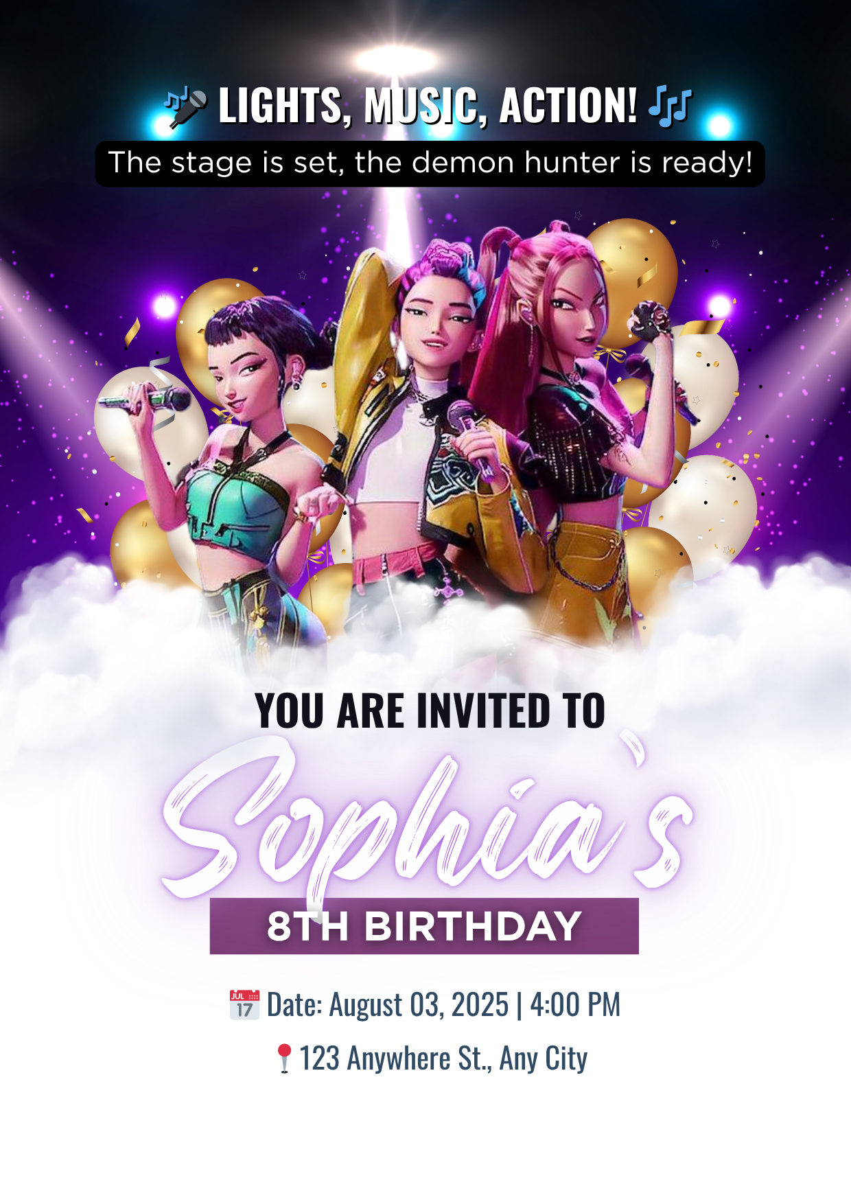 Huntrix Birthday Invitation Custom Design