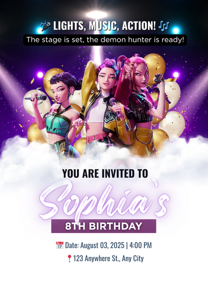 Huntrix Birthday Invitation Custom Design