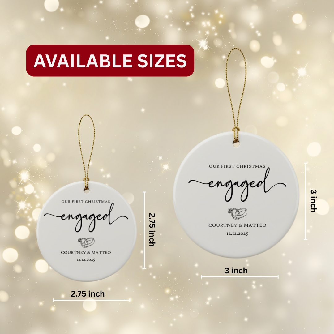 Personalized Engagement Ceramic Ornament
