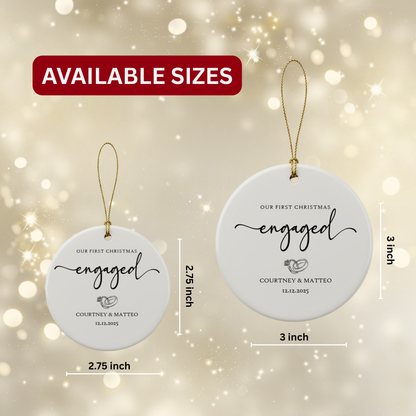 Personalized Engagement Ceramic Ornament
