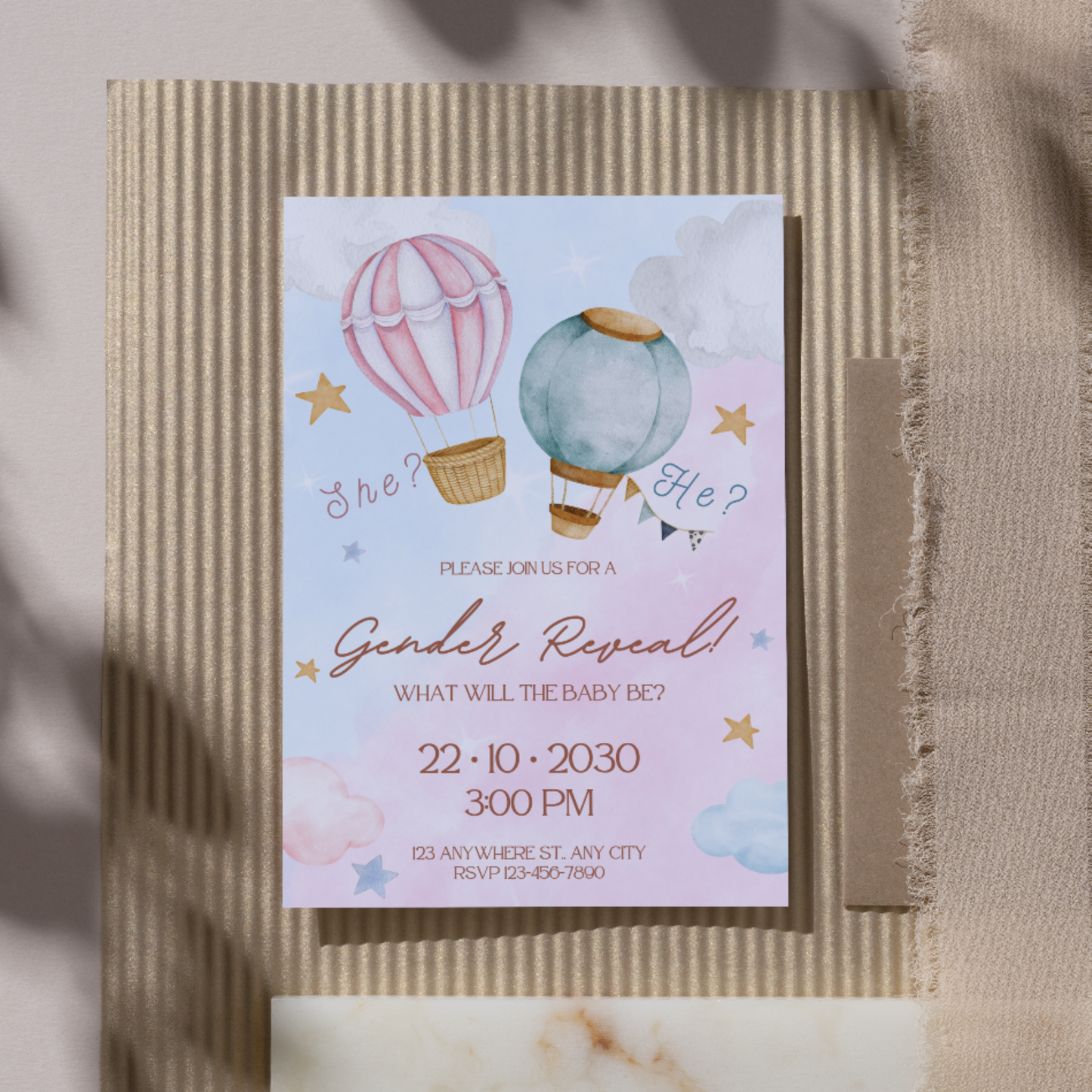 Cute Gender Reveal Invitations | Editable Templates