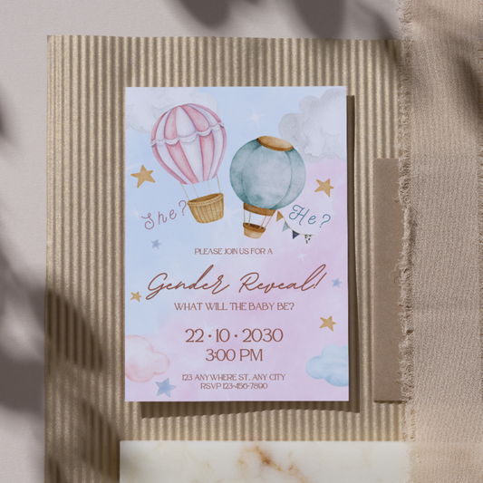 Cute Gender Reveal Invitations | Editable Templates