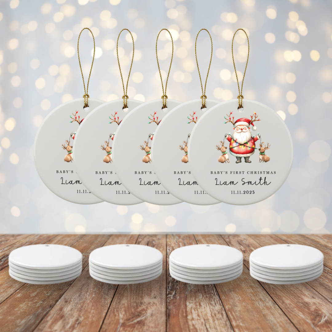 Personalized Baby’s First Christmas Ceramic Ornament