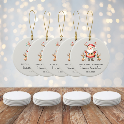 Personalized Baby’s First Christmas Ceramic Ornament