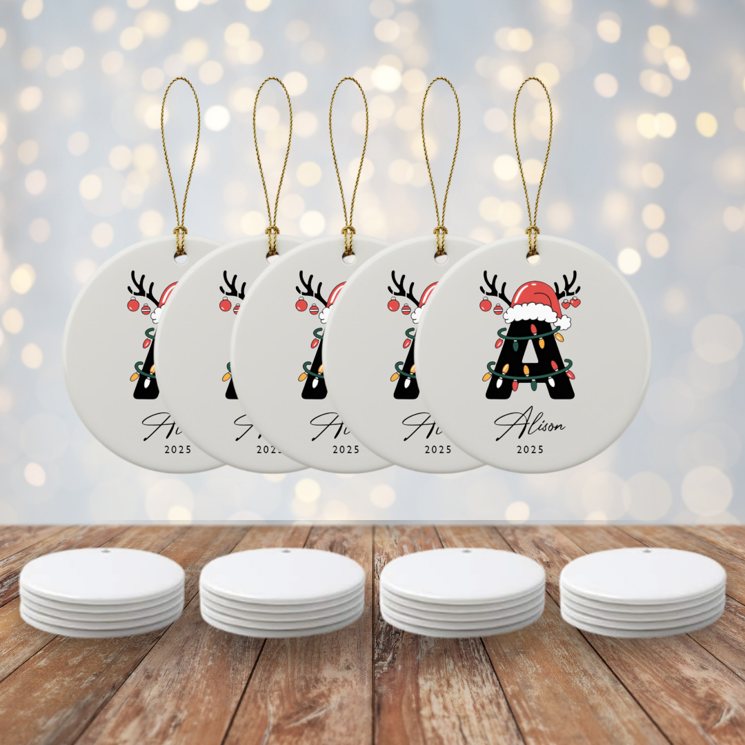 Personalized Letter Name Ceramic Ornaments